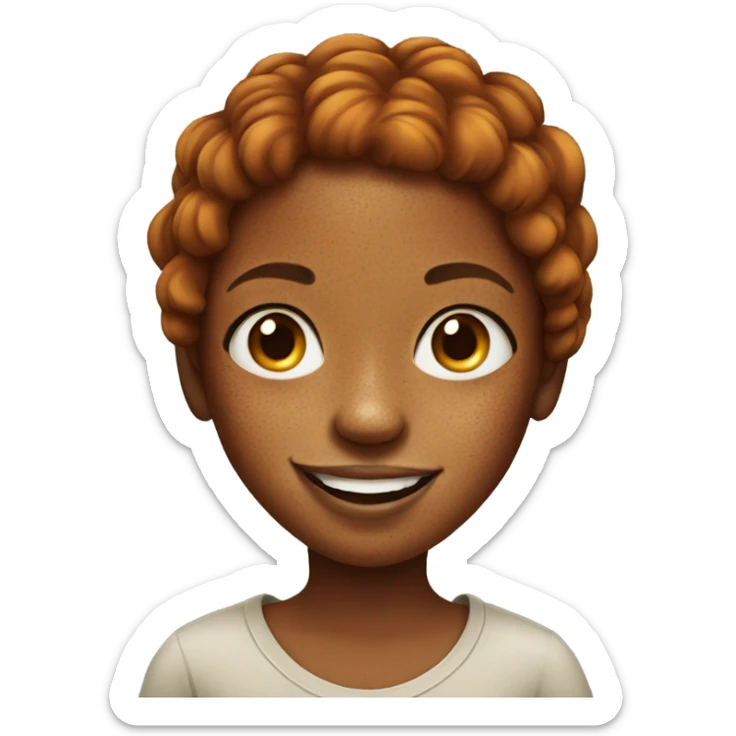smiling portrait of freckled girl sticker
