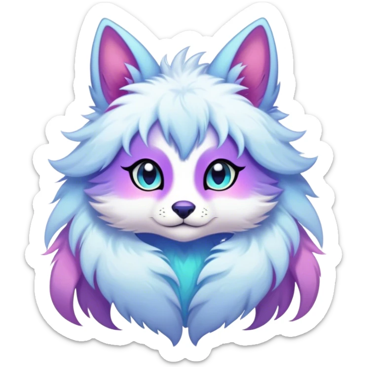 Kawaii bright fantasy ethereal anthro fursona animal sticker