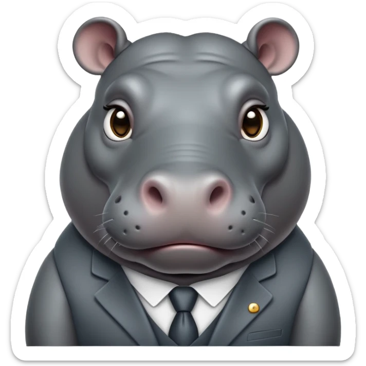 cinematic-noble-hippo-portrait-emoji,-poised-and-regal,-with-a-massive,-robust-build-and-a-smooth,-sleek-slate-gray-hide,-deep-set-soulful-eyes,-simplified-yet-sharp-and-sophisticated-features,-highly-detailed,-glowing-with-a-soft radiance sticker