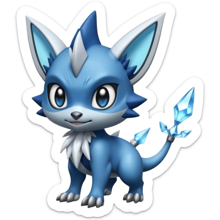 Elemental dark dusky mechanical frosty fairy-like fantasy epic rare Glalie-Sneasel-Togetic-Pokémon-Fakémon-hybrid-creature sticker