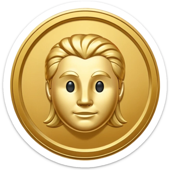 hey help me generate a flat golden token that has only ther head of my companies mascot in the center can you do that for me? sticker