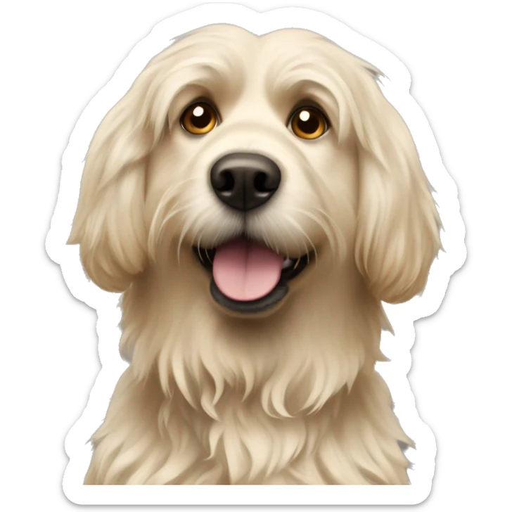 shaggy dog similar to labrador with golden sticking out hair sticker
