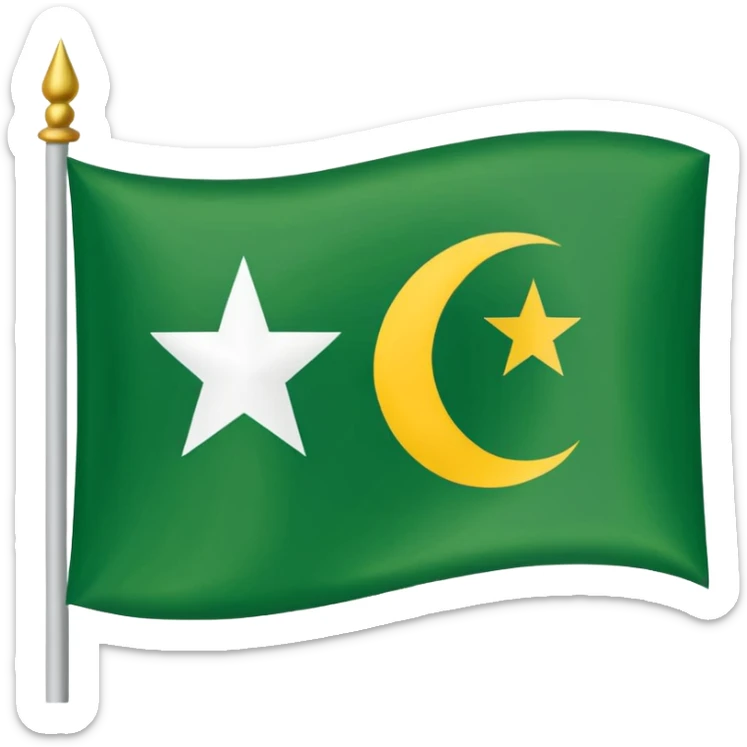 Flag of Kashmir it h crescent and star and of yellow, green and white colours  sticker