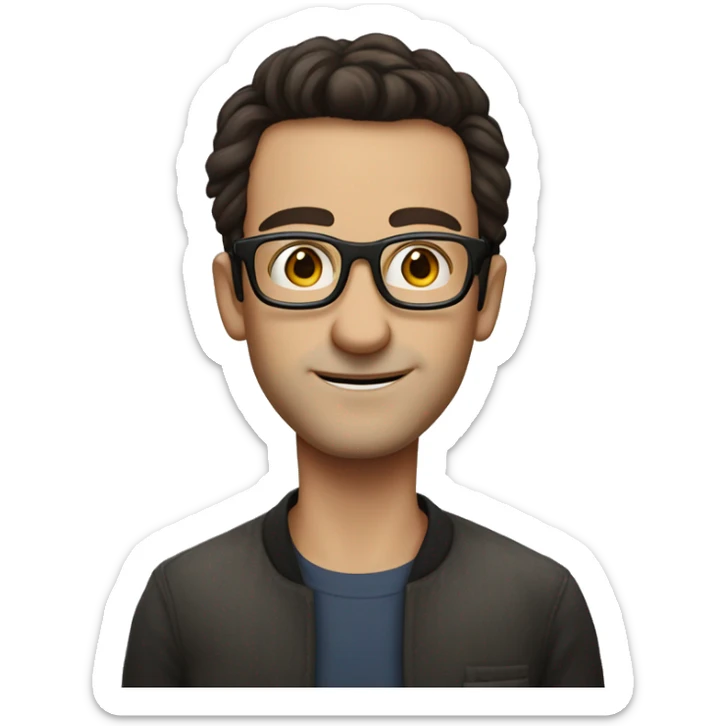 harry joseph sonneborn no mustache dark short hair big nose small eyes glasses sticker