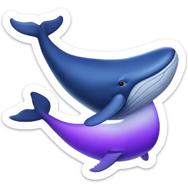 Blue whale purple sticker