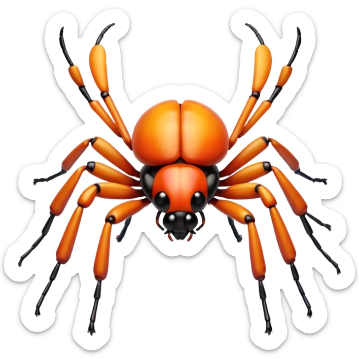 3D iPhone style emoji of a cute bug, colorful and detailed, six legs, shiny exoskeleton, isolated on white background, soft shadows, high detail, playful and cute. sticker