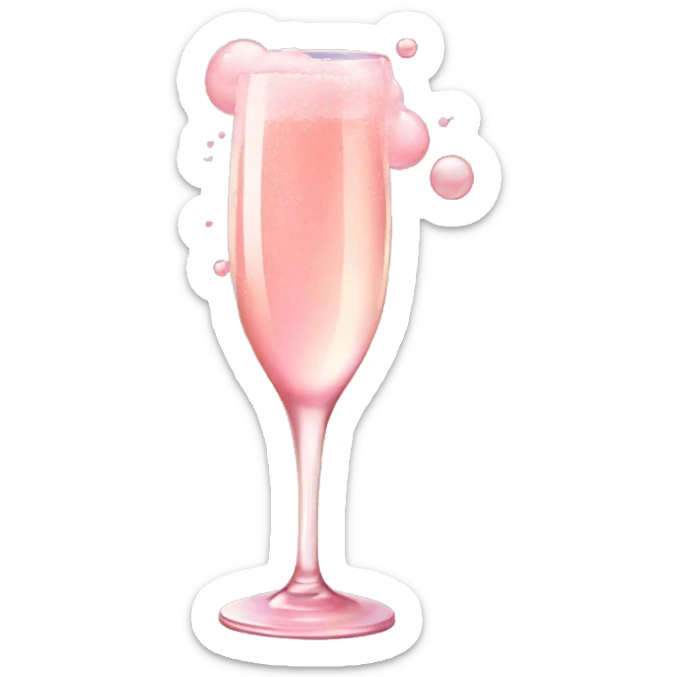 Tilted pink champagne  sticker