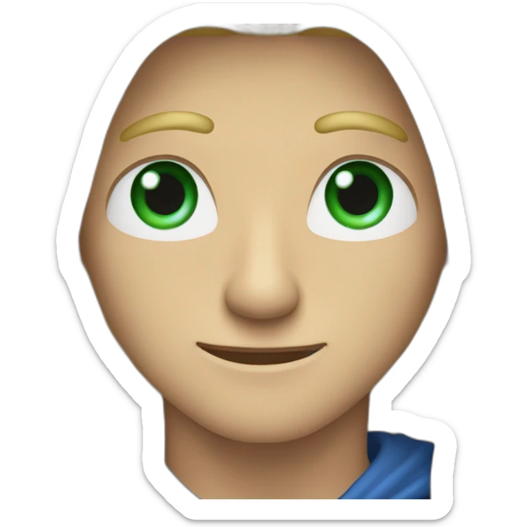 A man with very very long blonde hair and one green eye and one blue eye  sticker