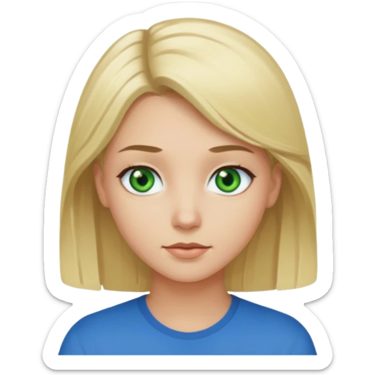 Girl blonde Green eyes man dark Hair blue eyes sticker