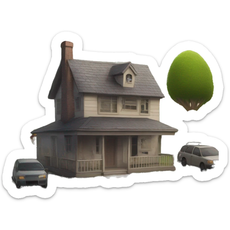 TRAP HOUSE WITH ROCKSTAR GUITARE sign on the roof sticker