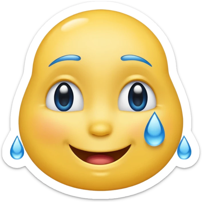 Gülümseyen suratın arkasında hafifçe gözüken ağlayan yüz sticker