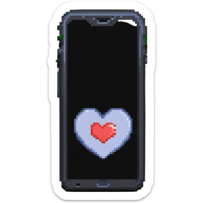 phone with a big heart sticker