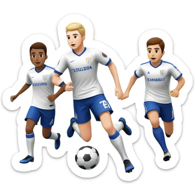 An icon showing close-up players in action, inspired by EA Sports FC 25. The design features players on the field, with the stadium lights shining brightly and a lively crowd in the stands. Transparent background highlights the energy and excitement of the match. sticker