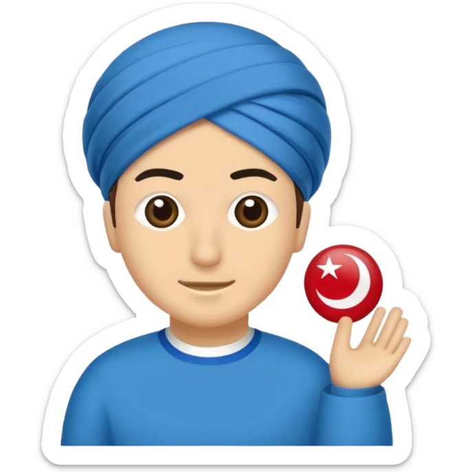 DOĞU TÜRKİSTAN BAYRAĞI (İNSANSIZ) AY VE YILDIZ MAVİ BAYRAK sticker