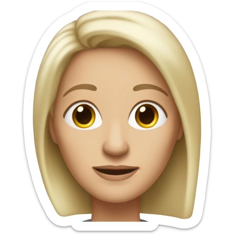 65-year-old blonde therapist no glasses straight hair sticker