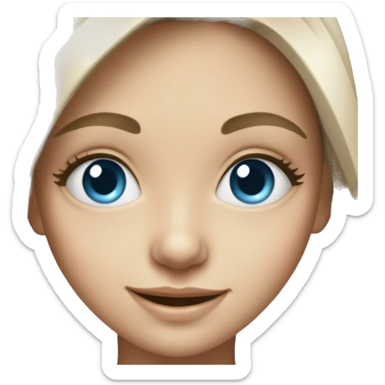 happy girl portrait with necklace and blue eyes sticker