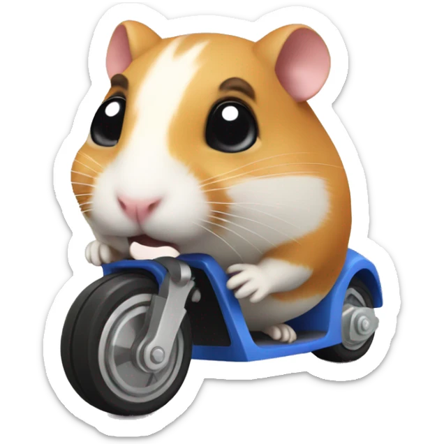 hamster on motorroller sticker