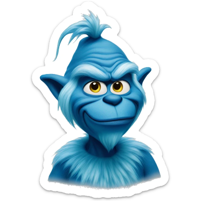 blue grinch sticker