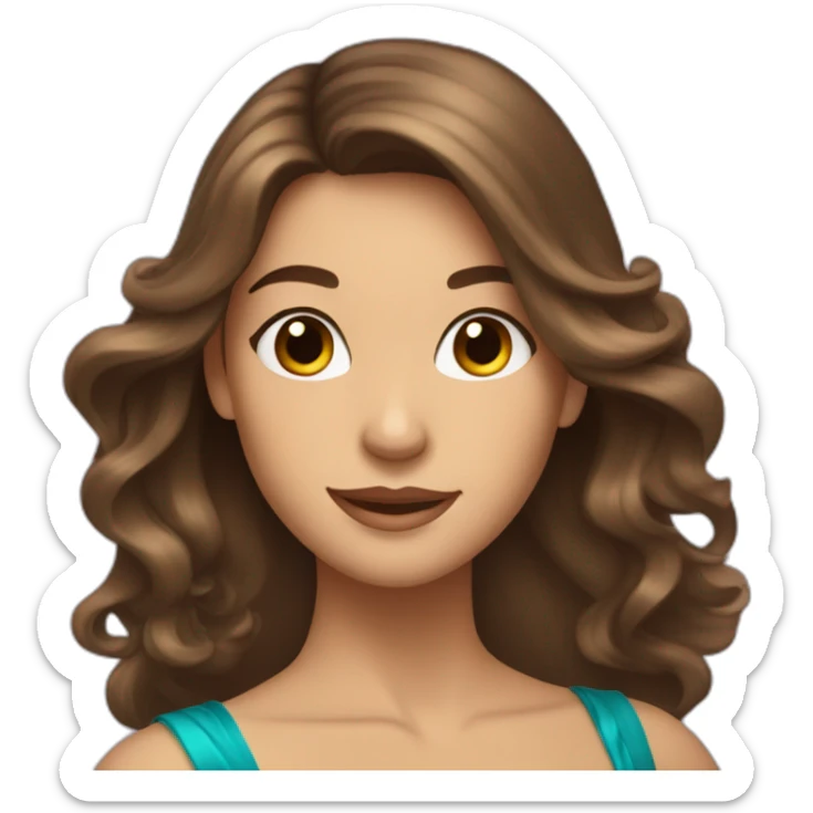 a brown-haired woman with long hair, brown eyes, who dances ballroom dancing sticker