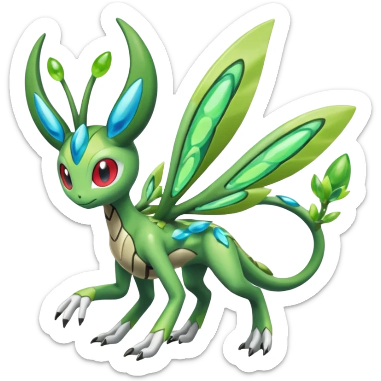 Meloetta-Flygon-Celebi-Zygarde-Electrike-Fakémon-fusion, full body sticker