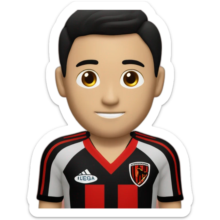 Liga Deportiva Alajuelense uniform no shields vertical bars color black red no shields sticker