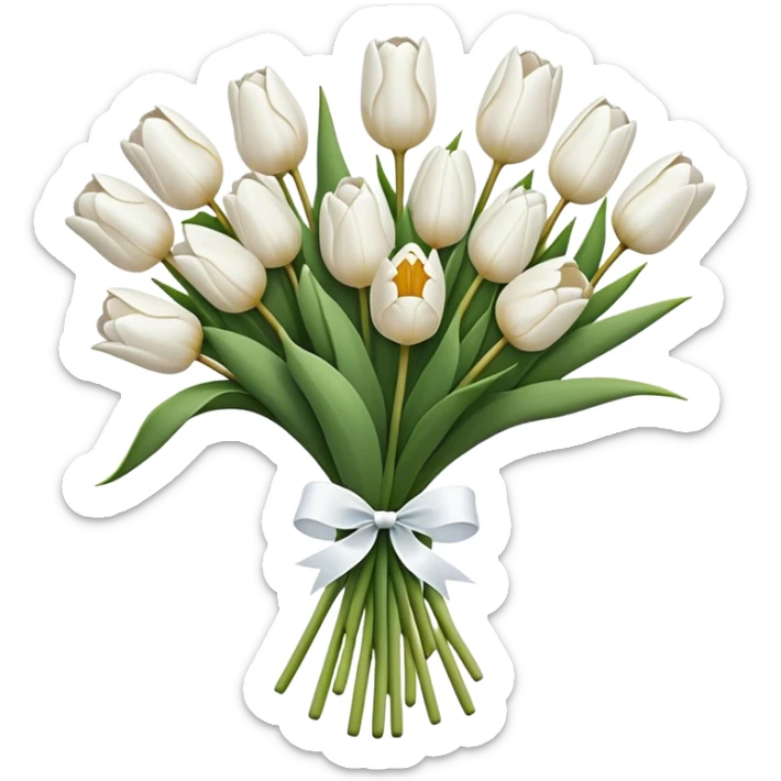 лwhite tulip bouquet sticker