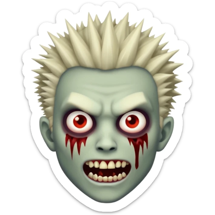 male teen with spiky hair zombie vampire sticker