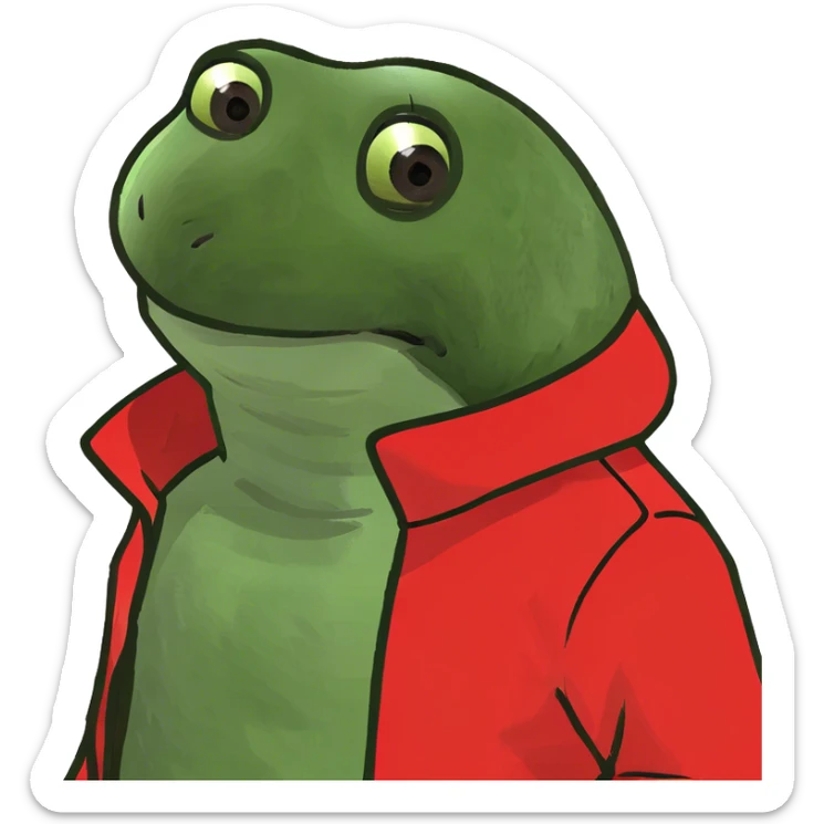 Perezoso con chaqueta roja sticker