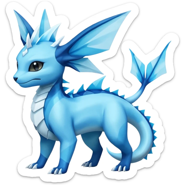 Salandit-Glaceon-Vaporeon-Salamence-hybrid-fusion (full body) sticker