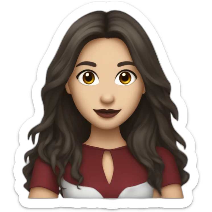 Elena gilbert vampire diares with  long hair and t shirt boutom by Nina dobrev sticker