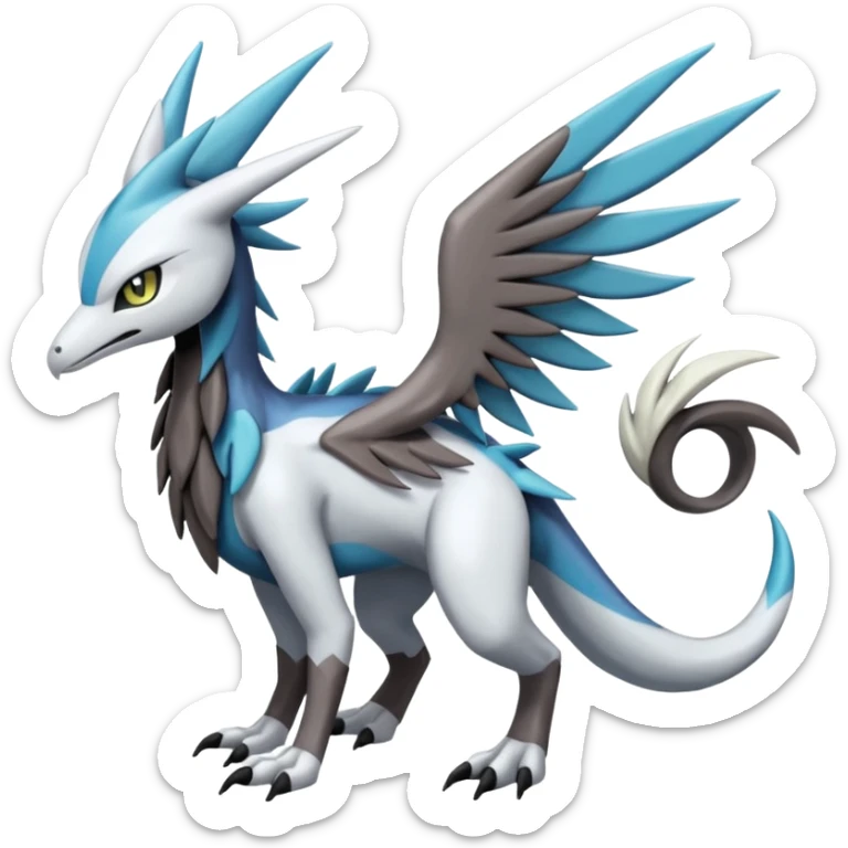 Meloetta-Sergal-Silvally-Palkia-Dialga-hybrid-fusion-Fakémon-creature, full body sticker