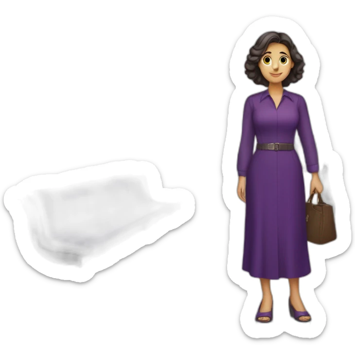 Armenian women in purple clothing in the bus station sticker