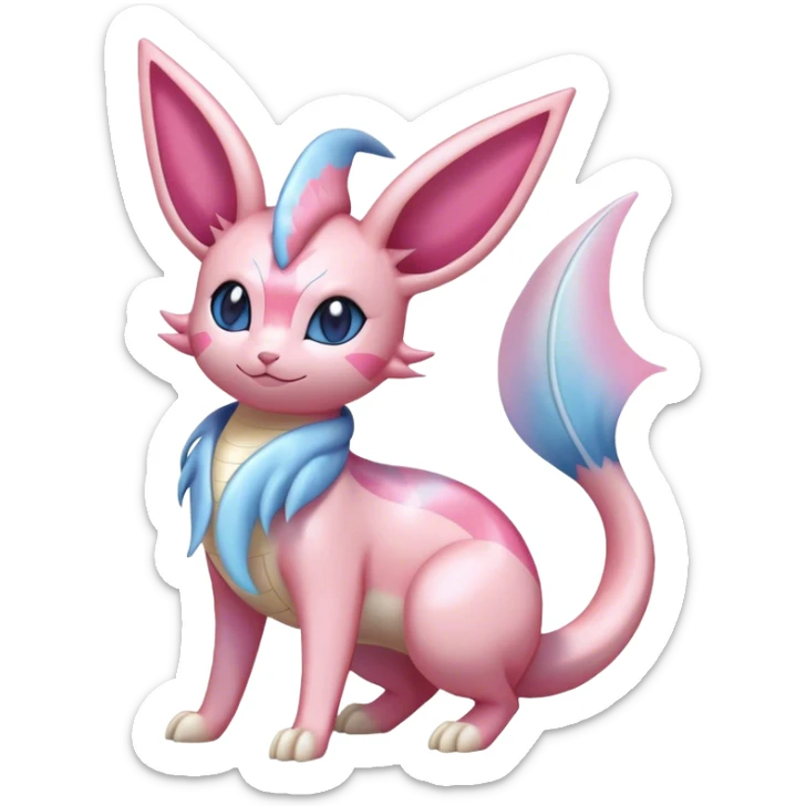Shiny Cute Milotic-Sylveon-Espeon-Vaporeon-Dragonair-Pokémon full body sticker