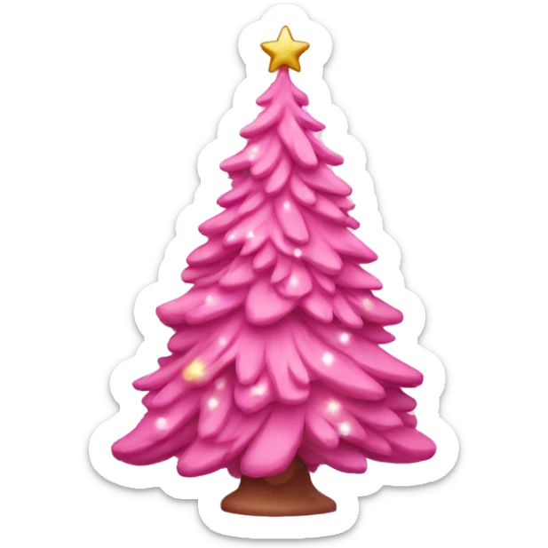 Pink Christmas tree sticker