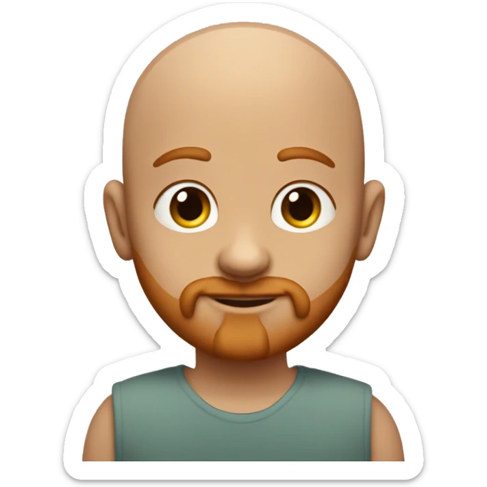 Bald dad with a little beard of 3 day redhair with her daughter red curly haïr sticker