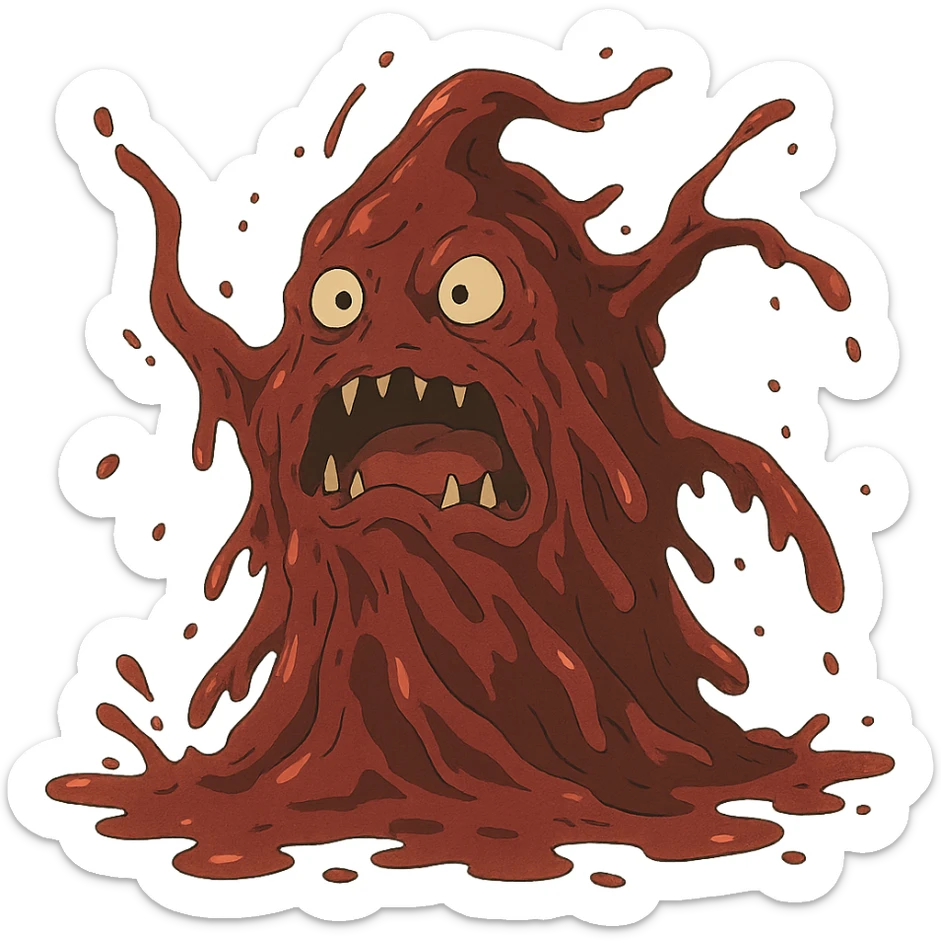 ghibli style shapeshifting bloody monster made of blood sticker