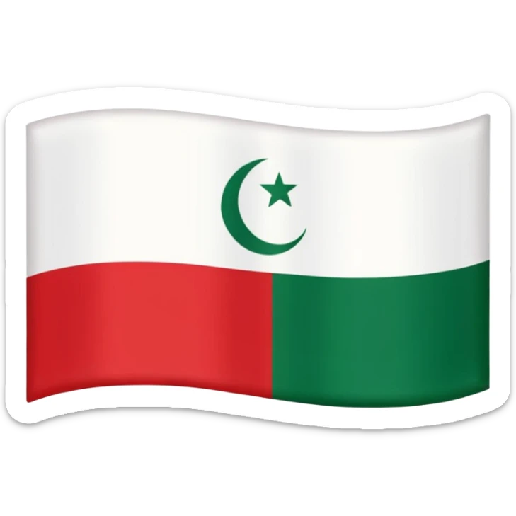  a horizontal tricolor of green, white, and red. The green stripe features the Shahada (Islamic declaration of faith) in white Arabic script sticker