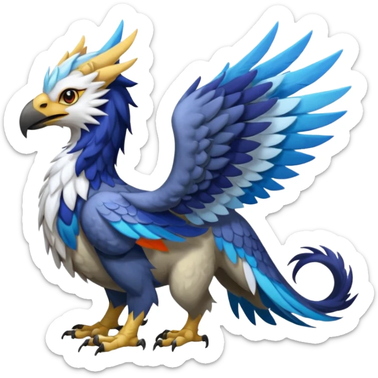 Chimera-Latios-Nargacuga-Silvally-Gryphon-Griffin-Griffon-Hippogriff-fusion-hybrid-animal-creature  with long ears  sticker