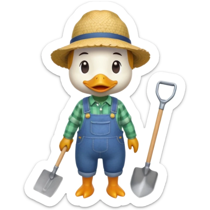 animal crossing character, the animal crossing duck farmer sticker