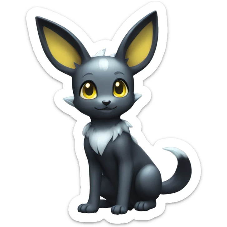 White Shiny Umbreon full body sticker