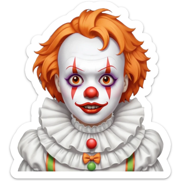 The clown from the movie IT With a little orange hair with the scary lip sticker