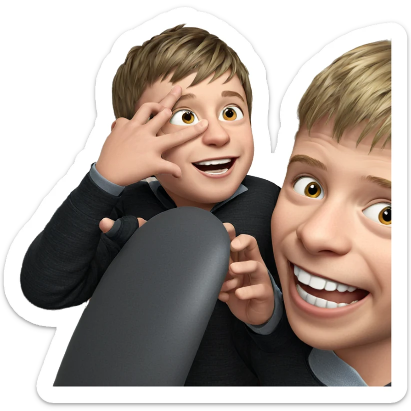 brothers sharing a joyful moment sticker