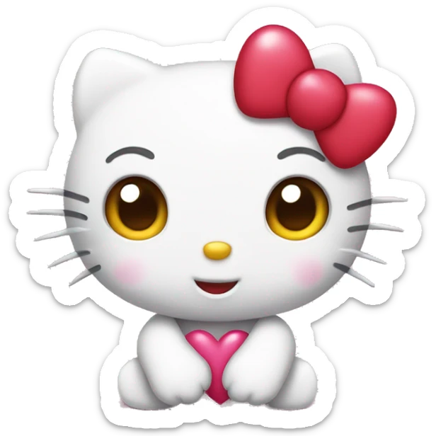 hello kitty with heart sticker