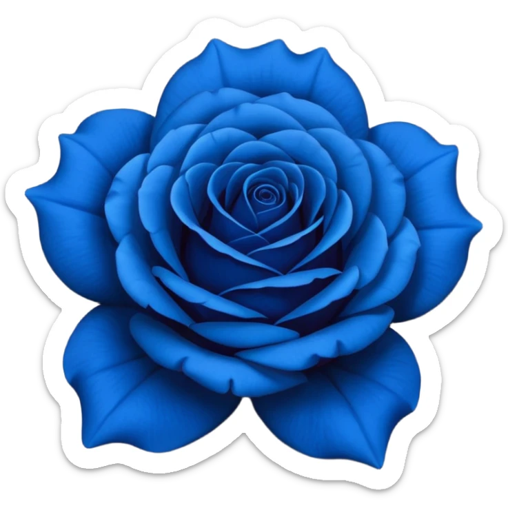 rose shape flower, no stem, now make it a vibrant and bold and darker shade of blue sticker