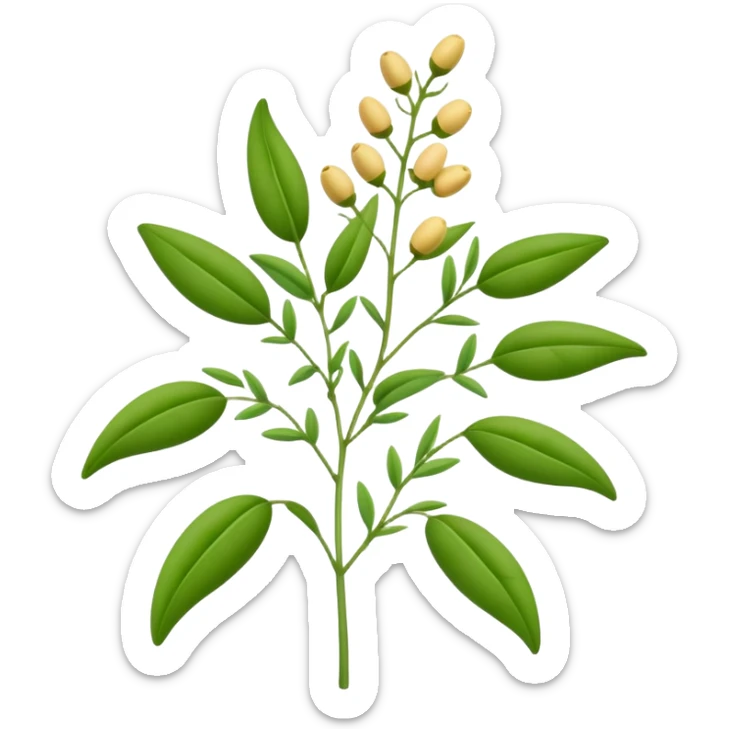 pigeonpea plant with green leaves and pods, simple and clear sticker