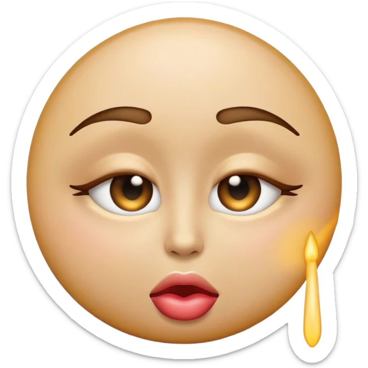An emoji of an eye blinking and sending a kiss sticker