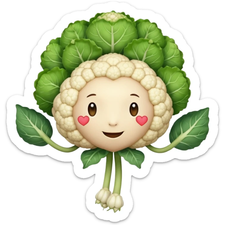 Polliflower.  It is a cauliflower floret with skinny arms and legs and a heart. sticker