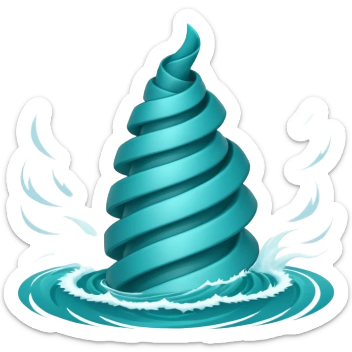 Swirling tornado coming out of the water mark the colur teal sticker