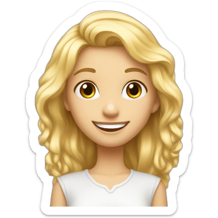 uen fille blonde avec des ailes dans le dos et un jolie sourire sticker