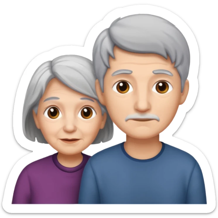 lo mismo que estas haciendo solo coloca alado de la abuela un hombre joven  sticker